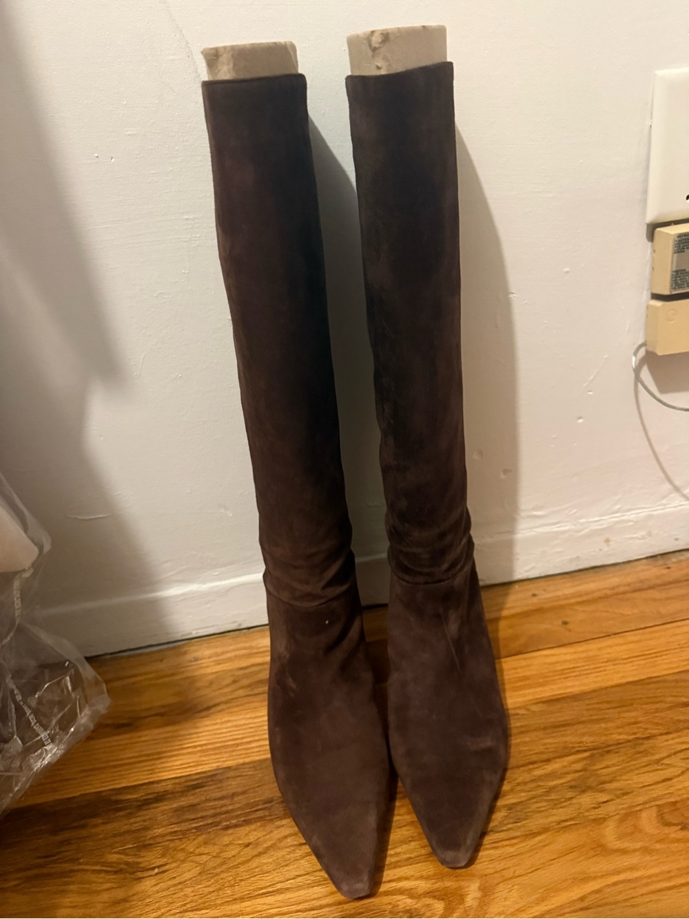JCrew Women's Knee-High Pointed Toe Suede Boots - Brown